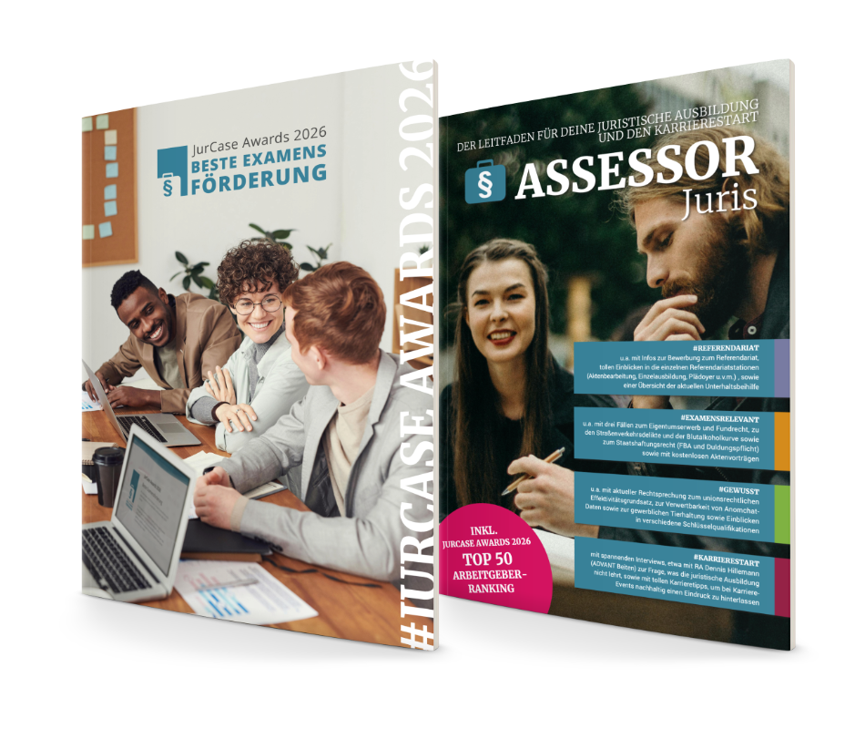 Cover der Rubrik #JurCase Awards des E-Books Asessor Juris 2026 - Leitfaden für die juristische Ausbildung und den Karrierestart